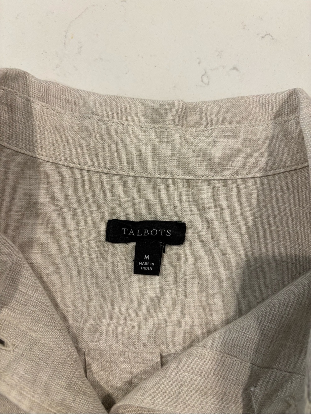 Talbot’s Light Beige Linen Button-Down Shirt - Picture 5 of 6